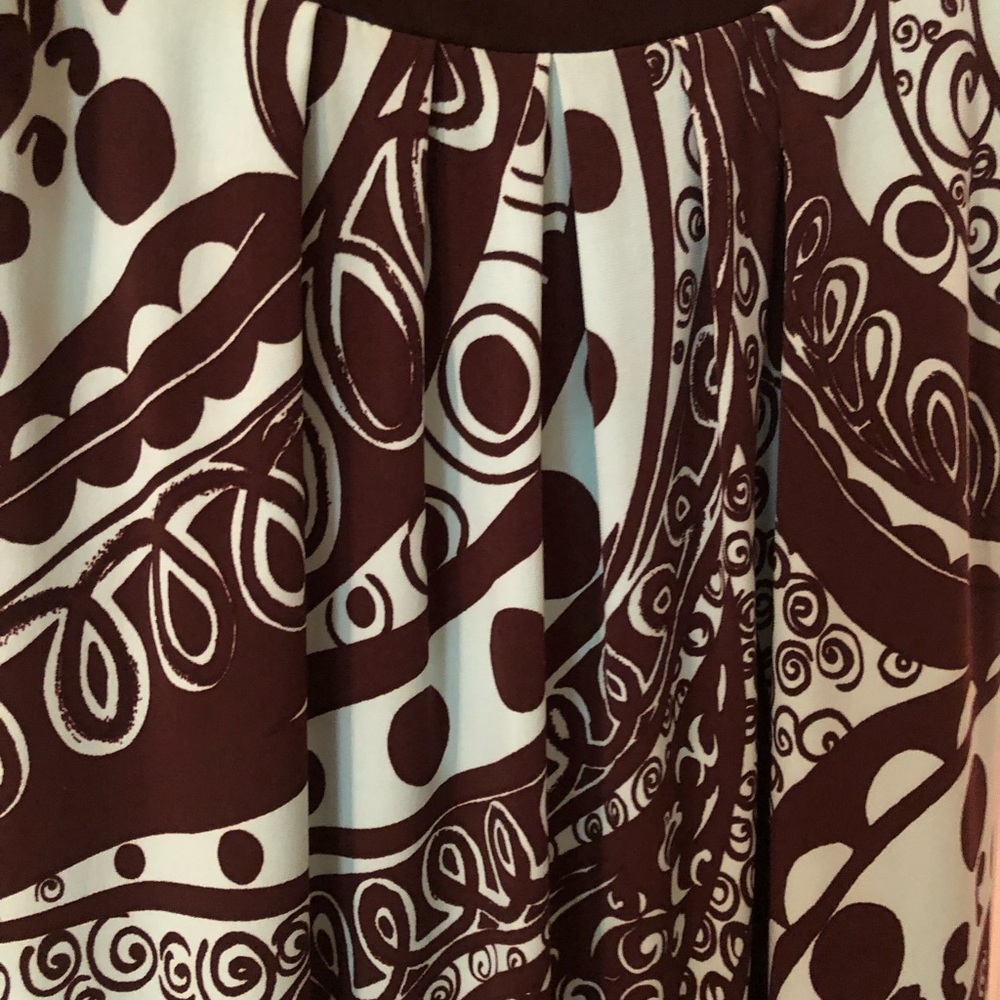Brown & Light Blue Shift Dress - Picture 4 of 8